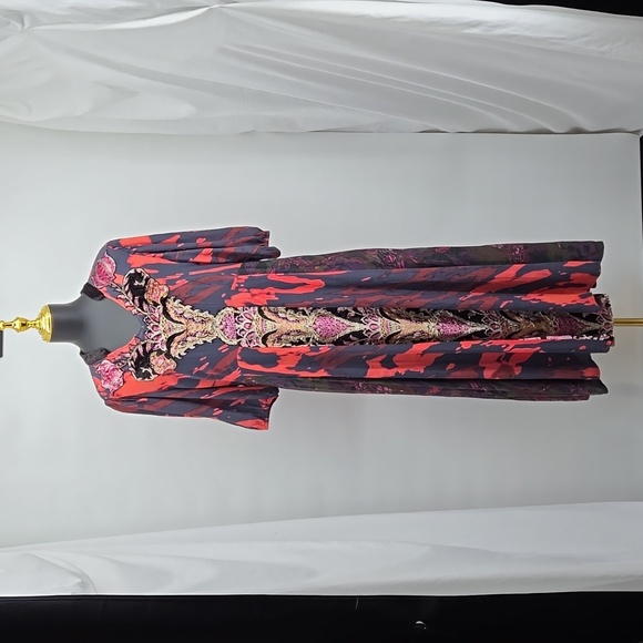 Soft Surroundings Epiphany Maxi Dress Velvet Floral Mixed Panel Rayon Plus SZ 14 - Picture 8 of 17